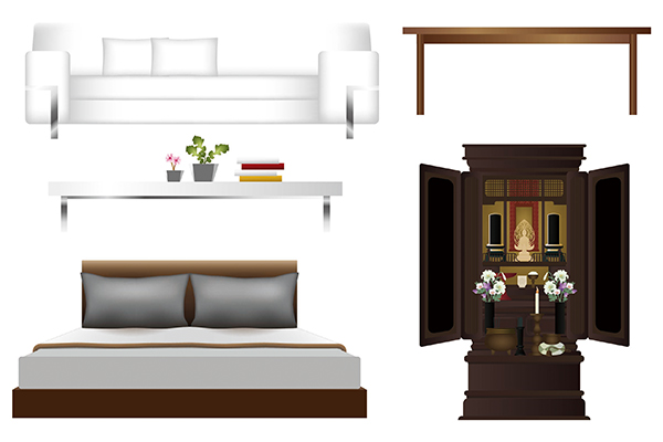 テーブル天板、ベッドマット、ソファ、仏壇など